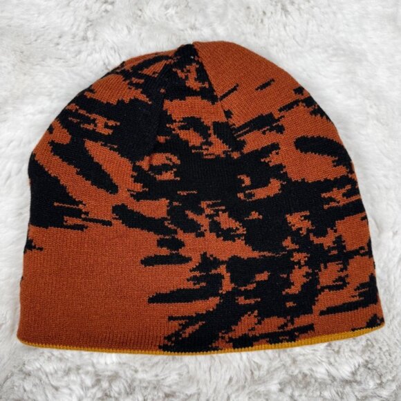 NWT Topo Designs Slim Fit Beanie Reversible Mustard Yellow Orange Camo - Picture 2 of 7